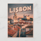 Vintage Skyline-Geschenke Postkarte (Vorderseite)