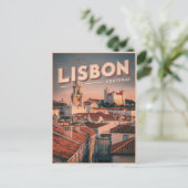Vintage Skyline-Geschenke Postkarte (Stehend Vorderseite)