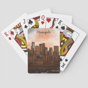 Vintage Skyline Minneapolis Minnesota Spielkarten