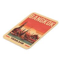 Vintage Skyline von Bangkok Thailand Reisegeschenk