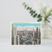 Vintage Skyline von Chicago Loop Postkarte (Stehend Vorderseite)