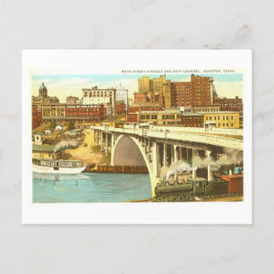 Vintage Skyline von Houston, Texas, Postkarte