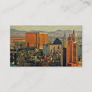 Vintage Skyline von Las Vegas Visitenkarte