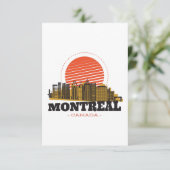 Vintage Skyline von Montreal Dankeskarte (Stehend Vorderseite)