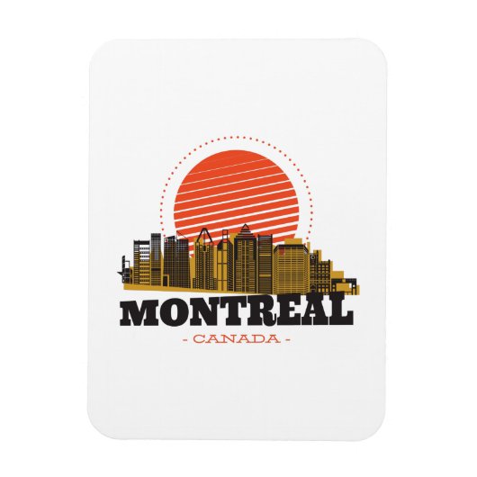 Vintage Skyline von Montreal Magnet (Vertikal)
