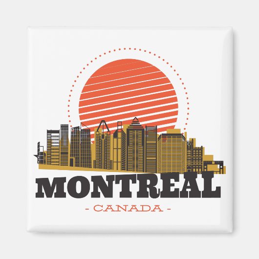 Vintage Skyline von Montreal Magnet (Vorne)