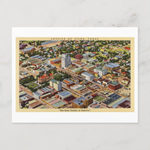 Vintage Skyline von Tyler, Texas, Postkarte