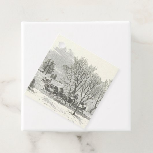 Vintage Sleigh Ride Engraving Geschenkanhänger (Beispiel)