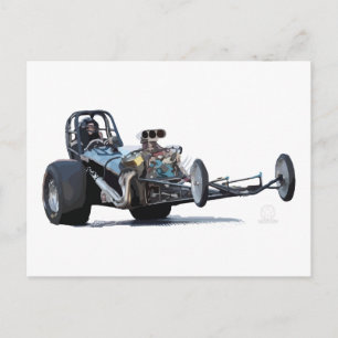 Vintage-Slingshot-Dragster-Radstand Postkarte
