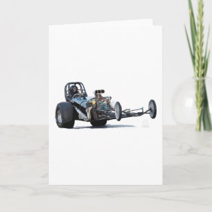 Vintage Slingshot Dragster Wheelie Karte