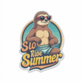 Vintage Sloth Summer Retro Beach Vibes Design 2 Aufkleber (Vorderseite)