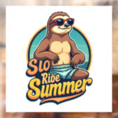 Vintage Sloth Summer Retro Beach Vibes Design 2 Fensteraufkleber (Blatt 2)