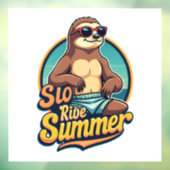 Vintage Sloth Summer Retro Beach Vibes Design 2 Fensteraufkleber (Blatt 3)