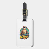 Vintage Sloth Summer Retro Beach Vibes Design 2 Gepäckanhänger (Vorderseite vertikal)
