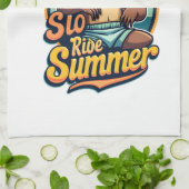 Vintage Sloth Summer Retro Beach Vibes Design 2 Geschirrtuch (Gefaltet)