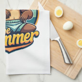 Vintage Sloth Summer Retro Beach Vibes Design 2 Geschirrtuch (Viertel Falte)