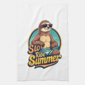 Vintage Sloth Summer Retro Beach Vibes Design 2 Geschirrtuch (Vertikal)