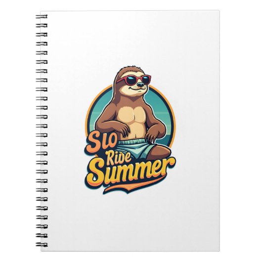 Vintage Sloth Summer Retro Beach Vibes Design 2 Notizblock (Vorderseite)