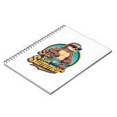 Vintage Sloth Summer Retro Beach Vibes Design 2 Notizblock (Linke Seite)