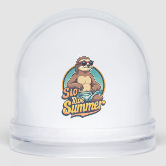Vintage Sloth Summer Retro Beach Vibes Design 2 Schneekugeln