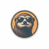 Vintage Sloth Sunglasses Retro Badge Art 2 Aufkleber (Vorderseite)