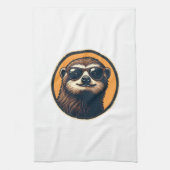 Vintage Sloth Sunglasses Retro Badge Art 2 Geschirrtuch (Vertikal)