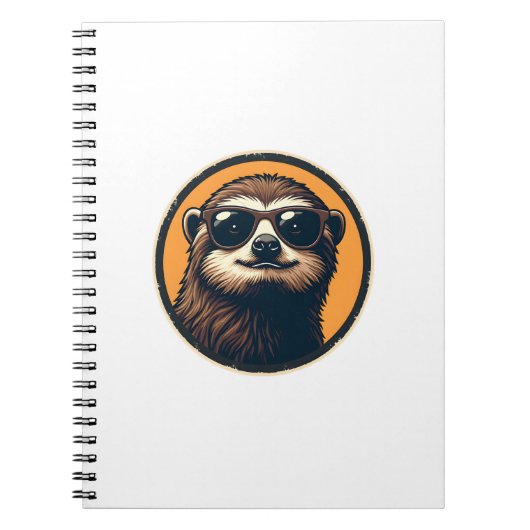 Vintage Sloth Sunglasses Retro Badge Art 2 Notizblock (Vorderseite)