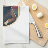 Vintage Sloth Sunglasses Retro Sunset Vector Art 2 Geschirrtuch (Viertel Falte)