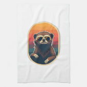 Vintage Sloth Sunglasses Retro Sunset Vector Art 2 Geschirrtuch (Vertikal)