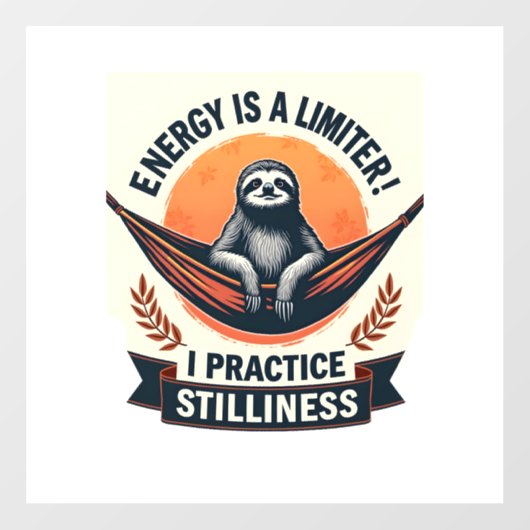 Vintage Sloth Sunset Retro Forest Animal Art 2 Fensteraufkleber (Blatt)