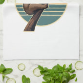 Vintage Sloth Sunset Vector Retro Hanging Art 2 Geschirrtuch (Gefaltet)