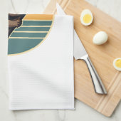 Vintage Sloth Sunset Vector Retro Hanging Art 2 Geschirrtuch (Viertel Falte)