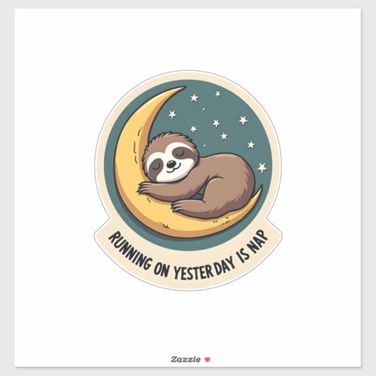 Vintage Sloth Tired Quote Funny Retro Animal Desig Aufkleber (Blatt)