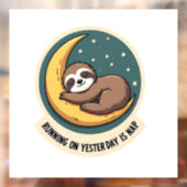 Vintage Sloth Tired Quote Funny Retro Animal Desig Fensteraufkleber (Blatt 2)