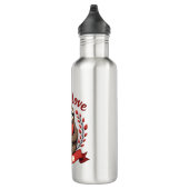 Vintage Sloth Valentine Cute Heart Hands Art 2 Edelstahlflasche (Rechts)