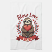 Vintage Sloth Valentine Cute Heart Hands Art 2 Geschirrtuch (Vertikal)