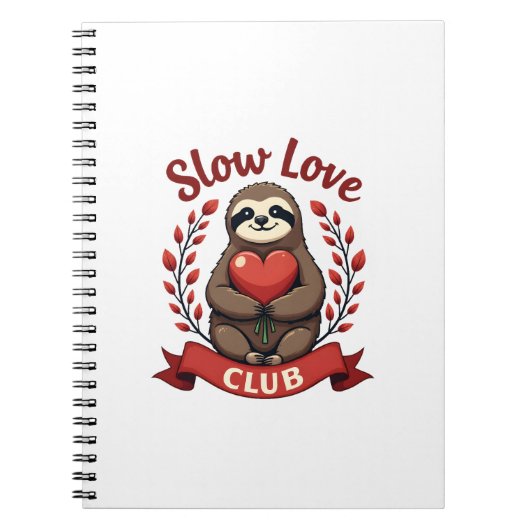 Vintage Sloth Valentine Cute Heart Hands Art 2 Notizblock (Vorderseite)