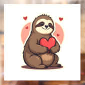 Vintage Sloth Valentine Cute Retro Love Design 2 Fensteraufkleber (Blatt 2)