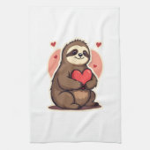 Vintage Sloth Valentine Cute Retro Love Design 2 Geschirrtuch (Vertikal)