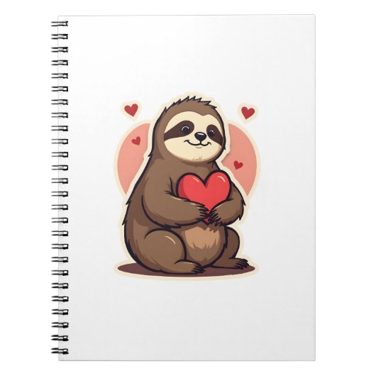 Vintage Sloth Valentine Cute Retro Love Design 2 Notizblock (Vorderseite)