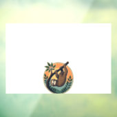 Vintage Sloth Vector Retro Wildlife Badge 2 Fensteraufkleber (Blatt 3)