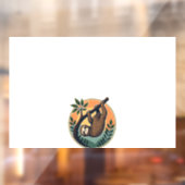 Vintage Sloth Vector Retro Wildlife Badge 2 Fensteraufkleber (Blatt 2)