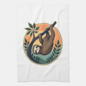 Vintage Sloth Vector Retro Wildlife Badge 2 Geschirrtuch (Vertikal)