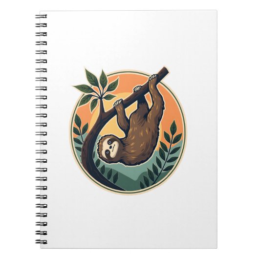 Vintage Sloth Vector Retro Wildlife Badge 2 Notizblock (Vorderseite)