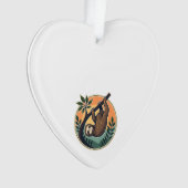 Vintage Sloth Vector Retro Wildlife Badge 2 Ornament (Vorderseite)