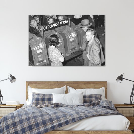 Vintage Slotmaschinen - Las Vegas 1940 Leinwanddruck (Insitu (Schlafzimmer))