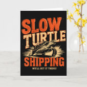 Vintage Slow Turtle Shipng - Lustiger Lieferservic Karte (Gelbe Blume)