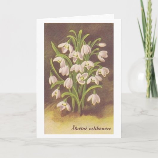 Vintage slowakische/tschechische Osterkarte Feiertagskarte (Vorderseite)