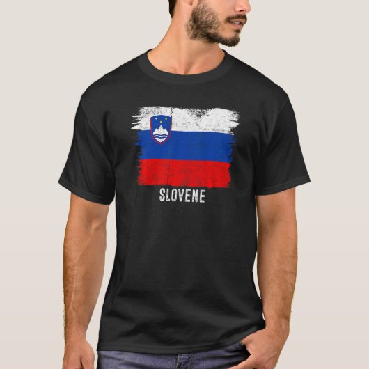 Vintage slowenische Flagge Slowenischer Stolz auf T-Shirt (Vorderseite)