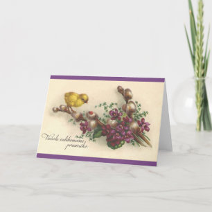 Vintage slowenische Ostergrußkarte Feiertagskarte